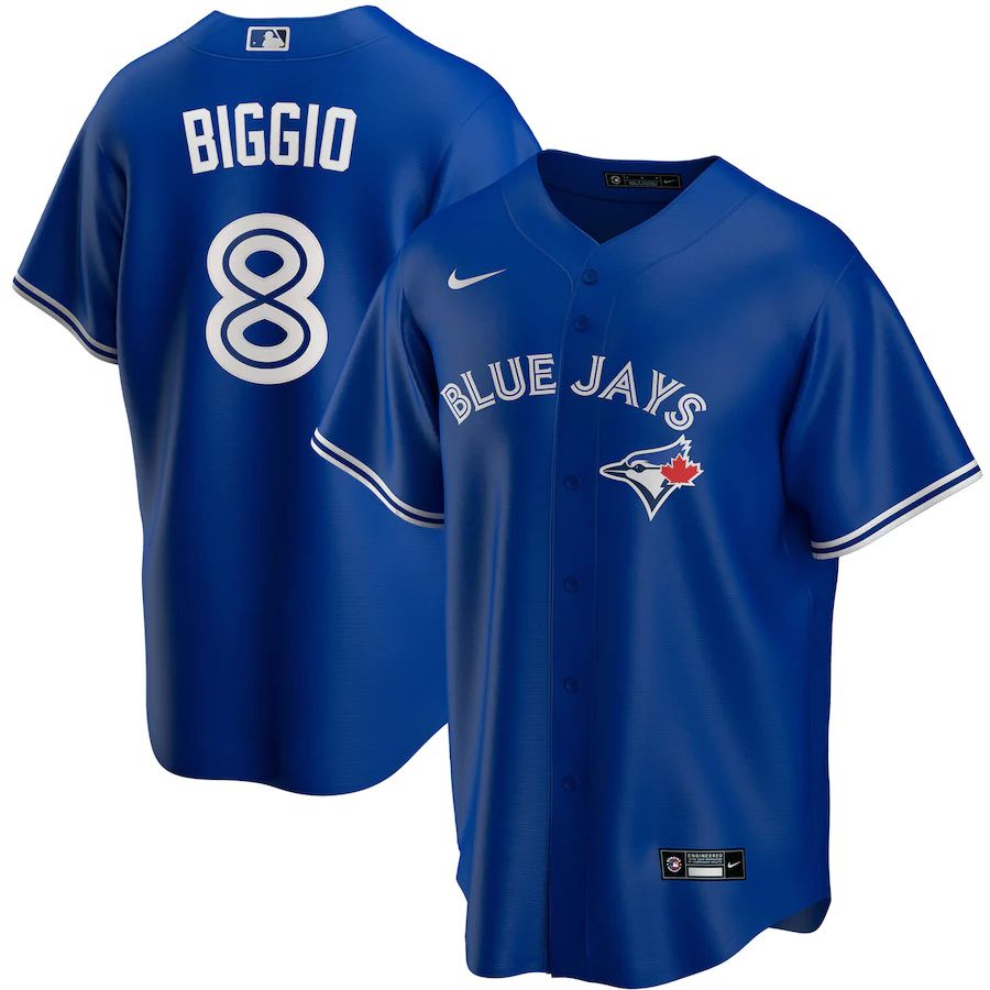 Mens Toronto Blue Jays 8 Cavan Biggio Nike Royal Replica Player Name MLB Jerseys
